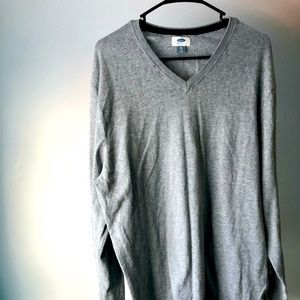 Old Navy v-neck light gray, lightweight sweater.